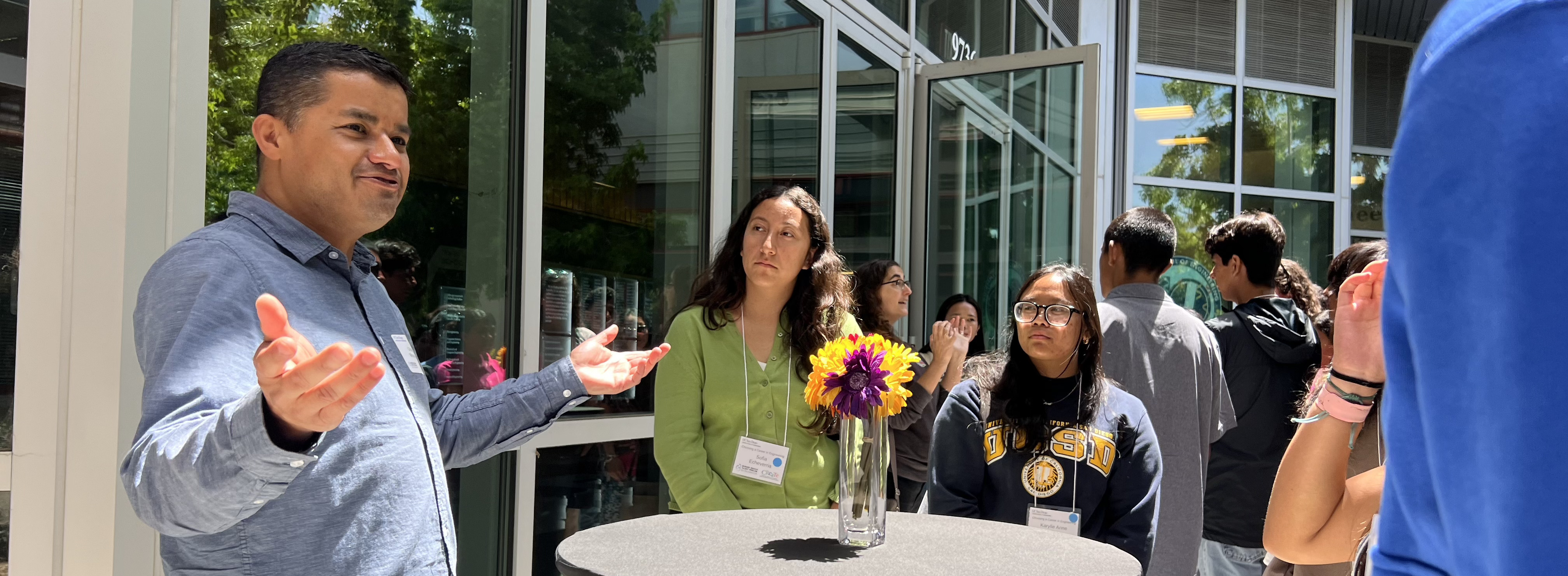 Students listening to male speaker